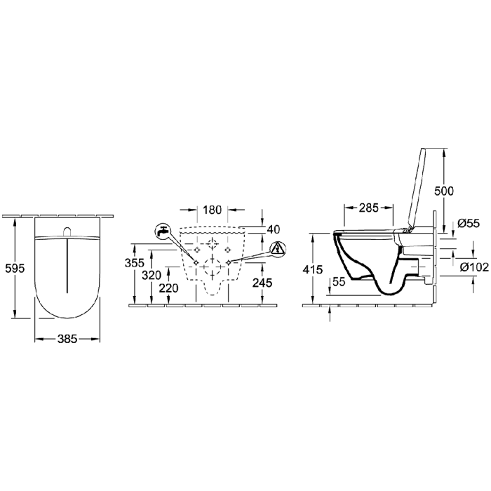 Villeroy & Boch Vi-Clean I-200 Wall-Hung Shower Toilet