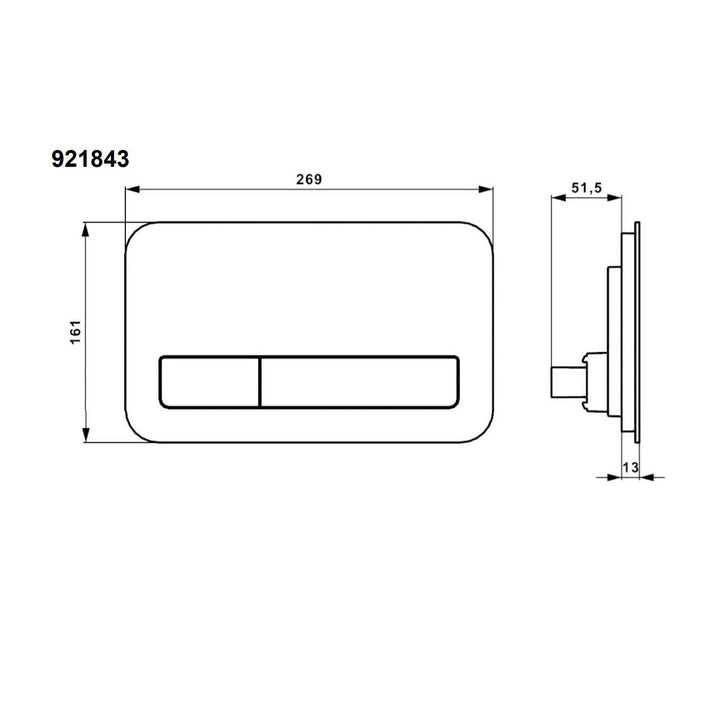 Villeroy & Boch ViConnect 200G Glass Flush Plate With LED Lighting