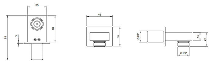 Villeroy & Boch Square Verve Complete Shower Set with Slider Rail Kit