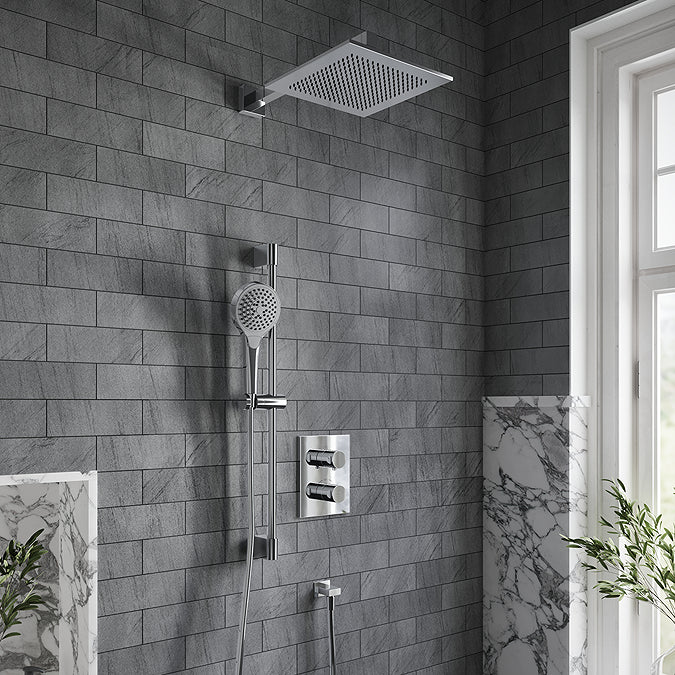 Villeroy & Boch Square Verve Complete Shower Set with Slider Rail Kit