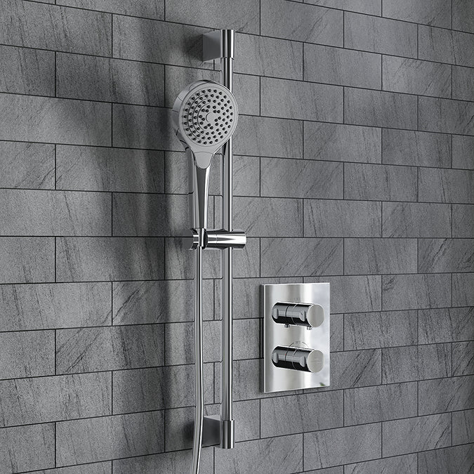 Villeroy & Boch Square Verve Complete Shower Set with Slider Rail Kit