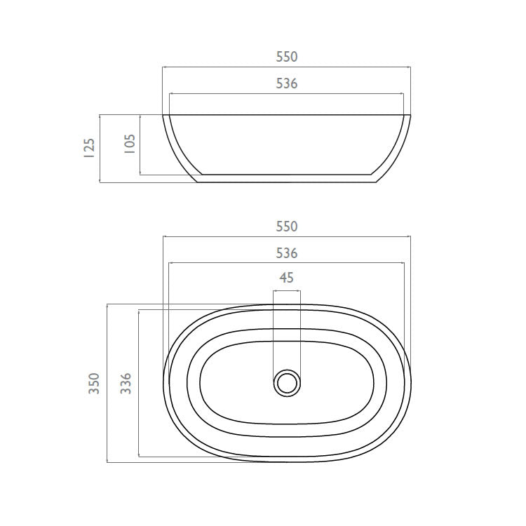 Waters Elements Cloud 550mm Countertop Basin