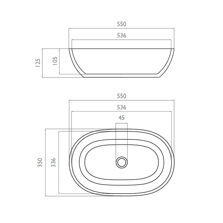 Waters Elements Cloud 550mm Countertop Basin