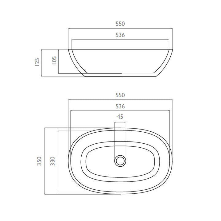 Waters Elements Dawn 550mm Countertop Basin