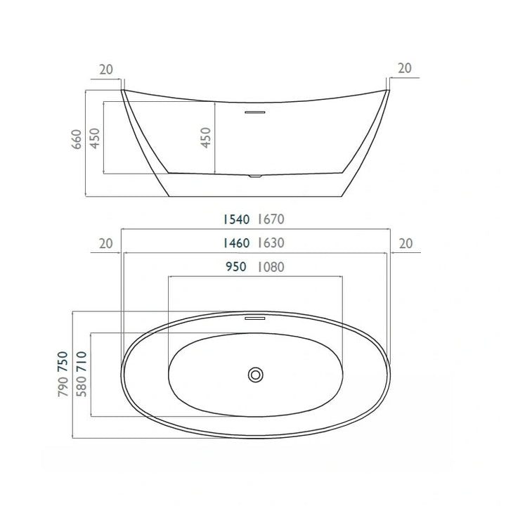 Waters I-Line Spa Freestanding Bath