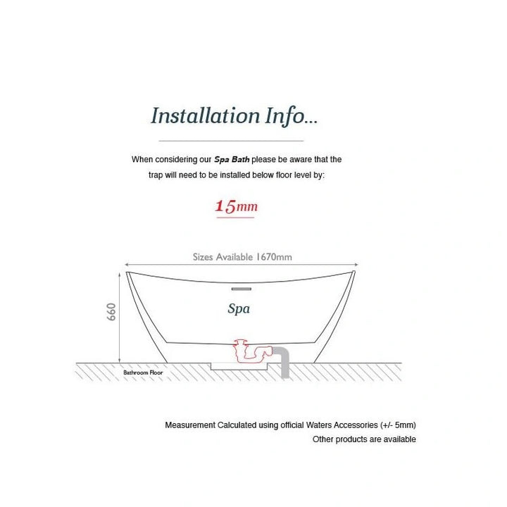 Waters I-Line Spa Freestanding Bath