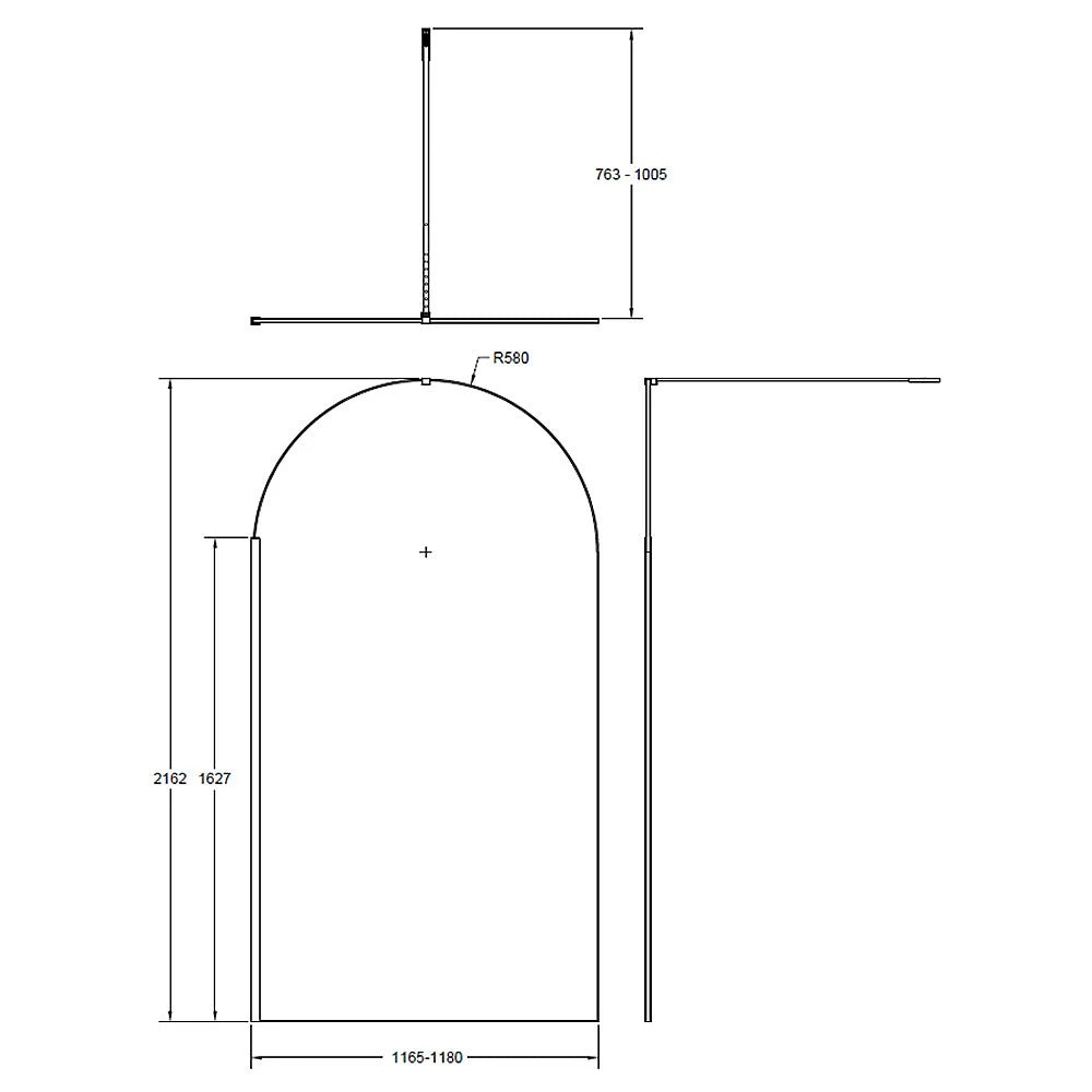 Matki Eauzone Arch Wet Room Panel With Shower Brace