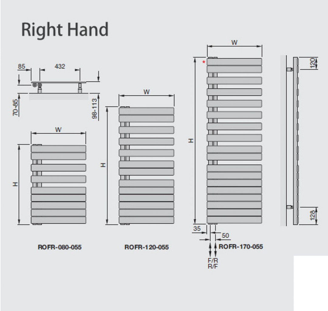 Zehnder Roda Spa Asymmetrical Towel Radiator