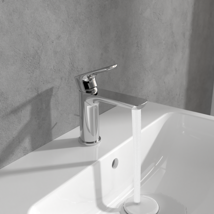 Villeroy & Boch O.Novo Single Lever Basin Mixer With Pop-up Waste In Chrome