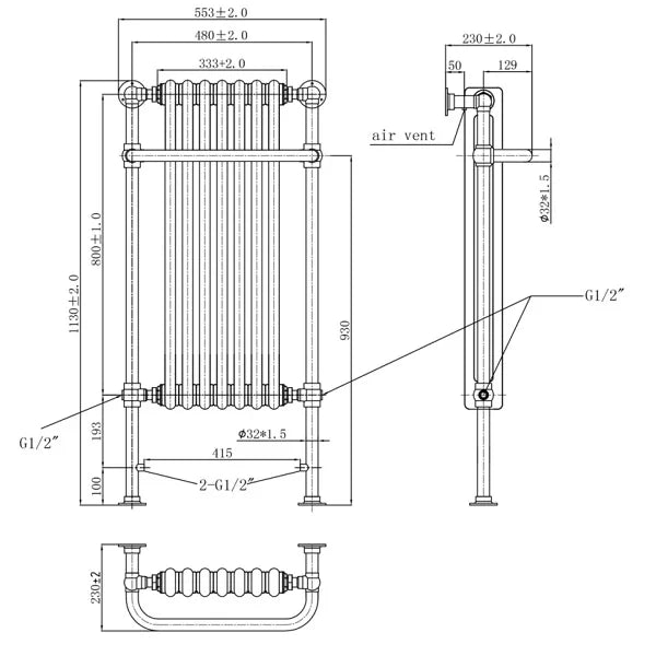 JTP Grosvenor 1130 x 553mm Radiator