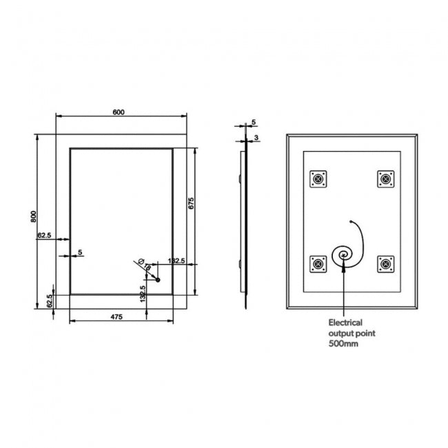 HIB Element 60 LED Mirror