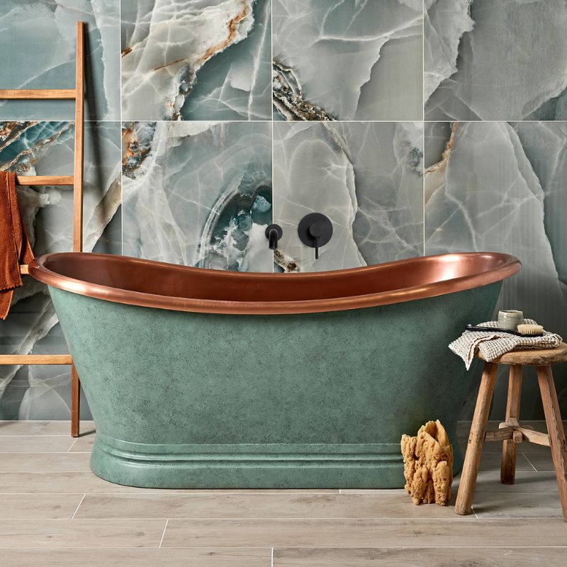 BC Designs Verdigris Copper Freestanding Boat Bath