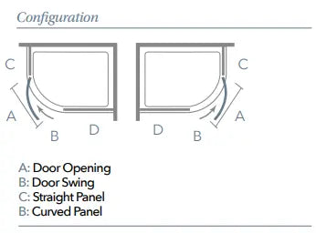 Merlyn 8 Series Frameless 1 Door Offset Quadrant Shower Door